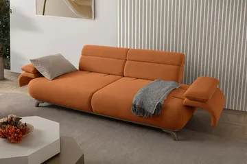 3-istuttava sohva Atelier Del Sofa Bonjo Silver (246 x 81 x 97 cm) Tile Red - Tiilenpunainen - Huonekalut - Sohva - 3:n istuttava sohva
