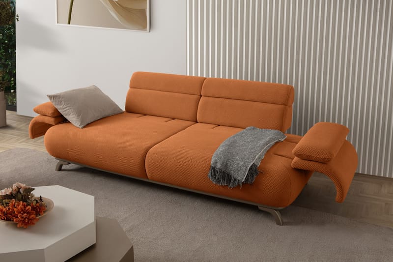 3-istuttava sohva Atelier Del Sofa Bonjo Silver (246 x 81 x 97 cm) Tile Red - Tiilenpunainen - Huonekalut - Sohva - 3:n istuttava sohva