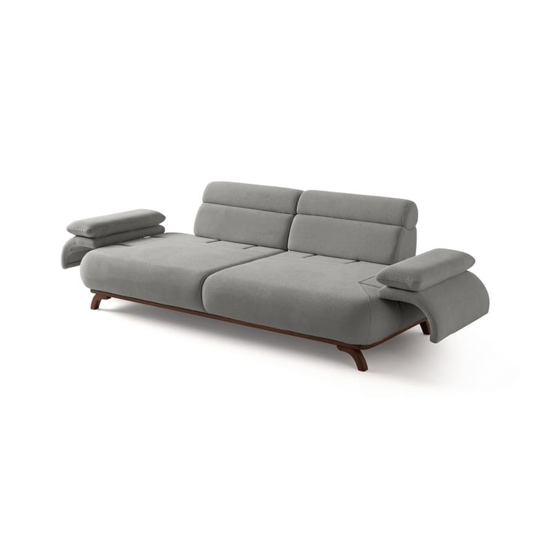 3-istuttava sohva Atelier Del Sofa Bonjo Walnut (246 x 81 x 97 cm) Harmaa - Harmaa - Huonekalut - Sohva - 3:n istuttava sohva