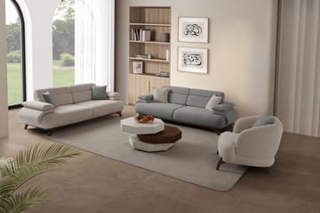 3-istuttava sohva Atelier Del Sofa Bonjo Walnut (246 x 81 x 97 cm) Harmaa - Harmaa - Huonekalut - Sohva - 3:n istuttava sohva