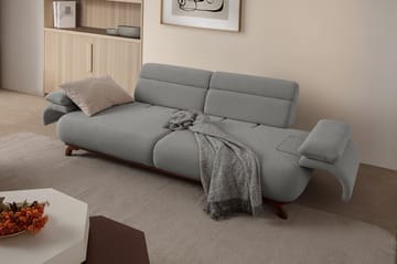 3-istuttava sohva Atelier Del Sofa Bonjo Walnut (246 x 81 x 97 cm) Harmaa - Harmaa - Huonekalut - Sohva - 3:n istuttava sohva