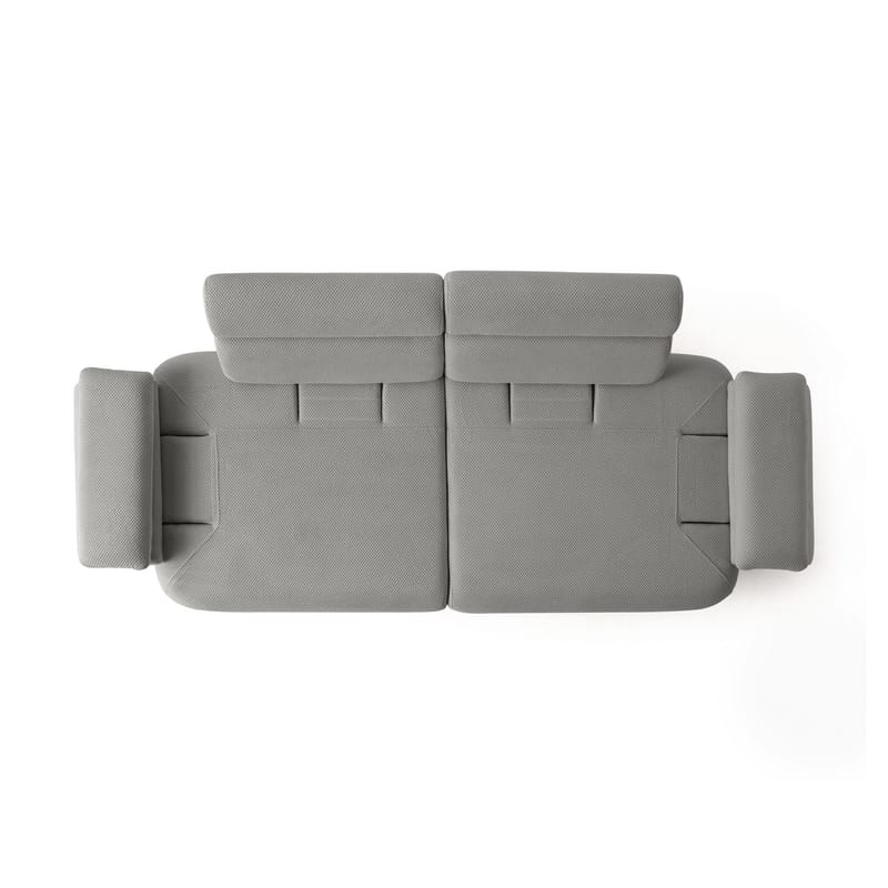3-istuttava sohva Atelier Del Sofa Bonjo Walnut (246 x 81 x 97 cm) Harmaa - Harmaa - Huonekalut - Sohva - 3:n istuttava sohva