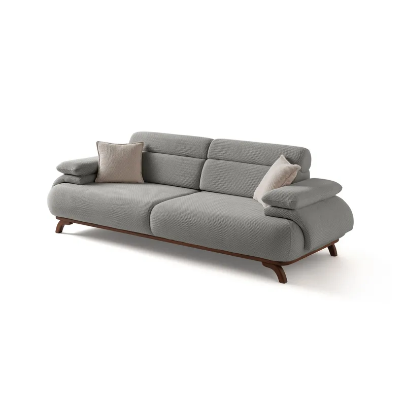 3-istuttava sohva Atelier Del Sofa Bonjo Walnut (246 x 81 x 97 cm) Harmaa, Harmaa