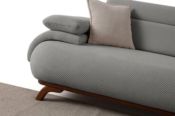 3-istuttava sohva Atelier Del Sofa Bonjo Walnut (246 x 81 x 97 cm) Harmaa - Harmaa - Huonekalut - Sohva - 3:n istuttava sohva
