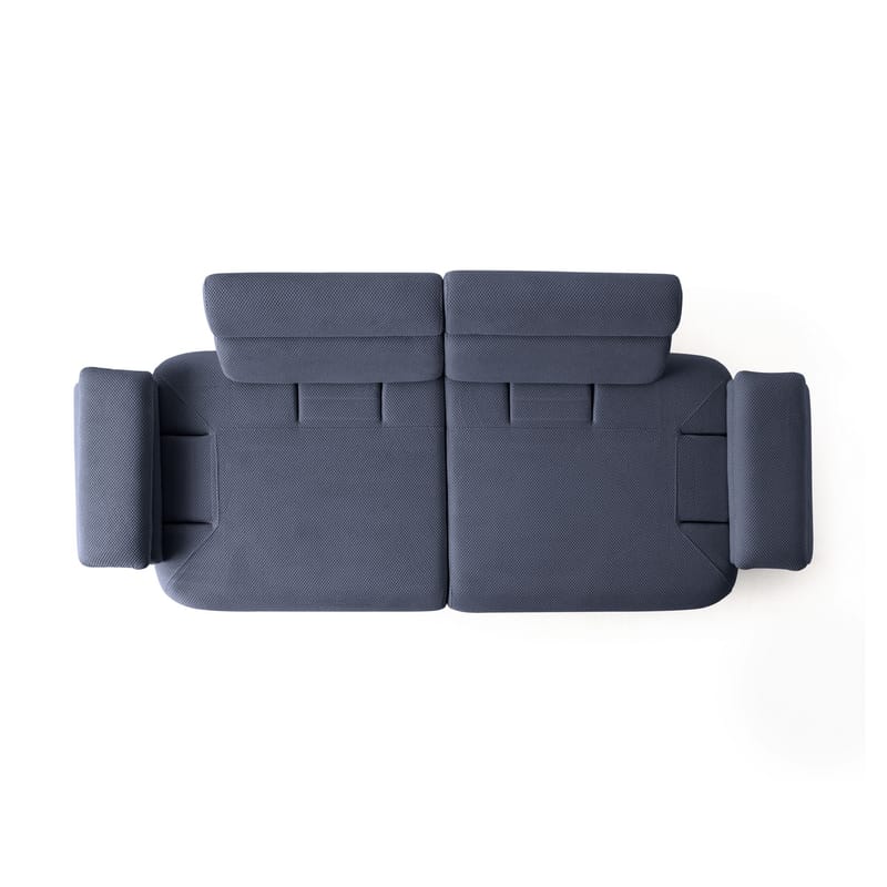 3-istuttava sohva Atelier Del Sofa Bonjo Walnut (246 x 81 x 97 cm) Laivastonsininen - Laivastonsininen - Huonekalut - Sohva - 3:n istuttava sohva