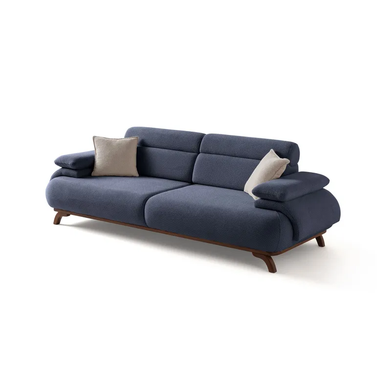 3-istuttava sohva Atelier Del Sofa Bonjo Walnut (246 x 81 x 97 cm) Laivastonsininen, Laivastonsininen