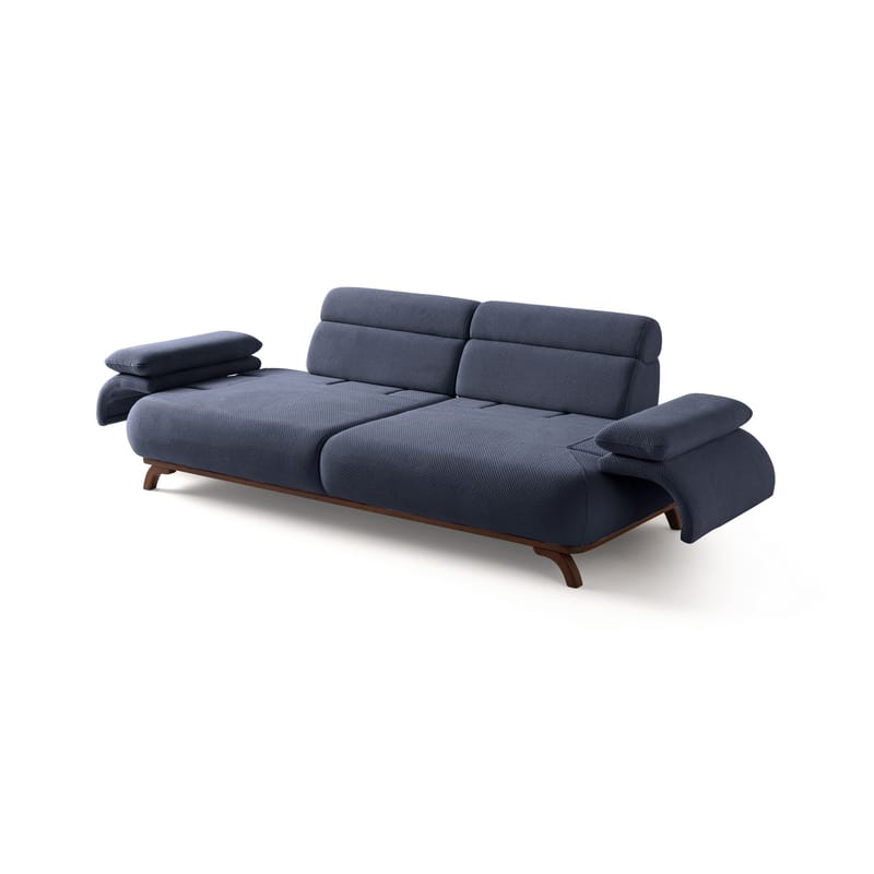 3-istuttava sohva Atelier Del Sofa Bonjo Walnut (246 x 81 x 97 cm) Laivastonsininen - Laivastonsininen - Huonekalut - Sohva - 3:n istuttava sohva