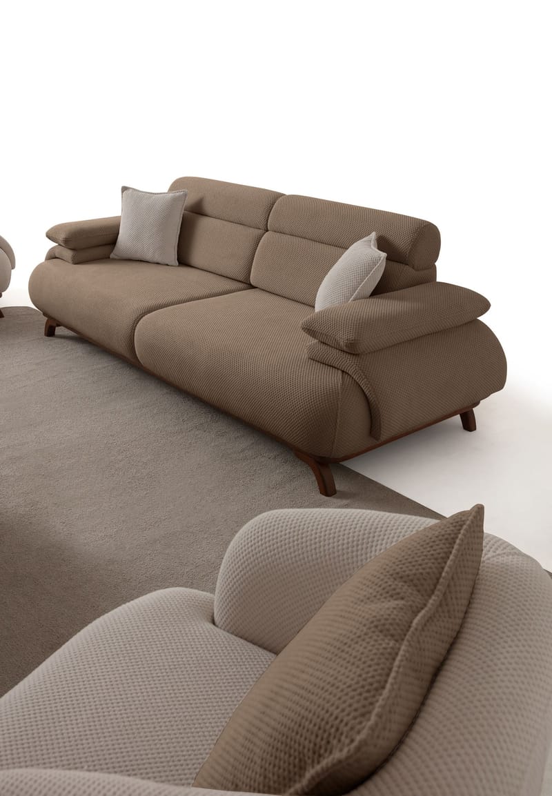 3-istuttava sohva Atelier Del Sofa Bonjo Walnut (246 x 81 x 97 cm) Latte - Latte - Huonekalut - Sohva - 3:n istuttava sohva