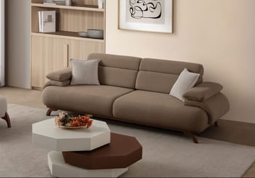 3-istuttava sohva Atelier Del Sofa Bonjo Walnut (246 x 81 x 97 cm) Latte - Latte - Huonekalut - Sohva - 3:n istuttava sohva