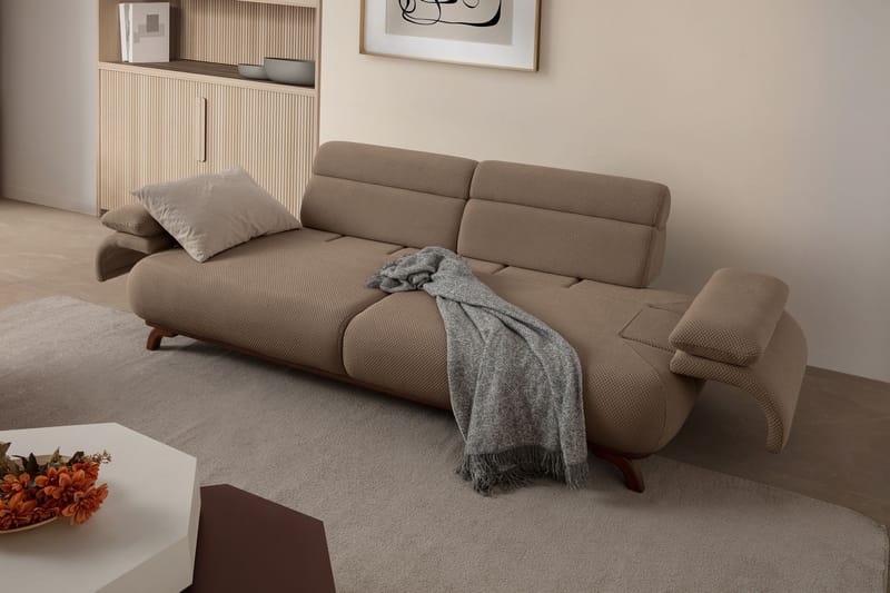 3-istuttava sohva Atelier Del Sofa Bonjo Walnut (246 x 81 x 97 cm) Latte - Latte - Huonekalut - Sohva - 3:n istuttava sohva