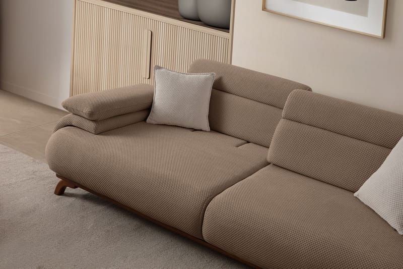 3-istuttava sohva Atelier Del Sofa Bonjo Walnut (246 x 81 x 97 cm) Latte - Latte - Huonekalut - Sohva - 3:n istuttava sohva