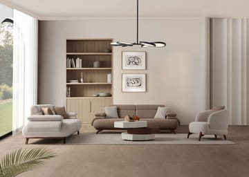 3-istuttava sohva Atelier Del Sofa Bonjo Walnut (246 x 81 x 97 cm) Latte - Latte - Huonekalut - Sohva - 3:n istuttava sohva