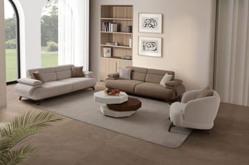 3-istuttava sohva Atelier Del Sofa Bonjo Walnut (246 x 81 x 97 cm) Latte - Latte - Huonekalut - Sohva - 3:n istuttava sohva