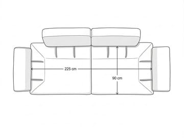 3-istuttava sohva Atelier Del Sofa Bonjo Walnut (246 x 81 x 97 cm) Latte - Latte - Huonekalut - Sohva - 3:n istuttava sohva