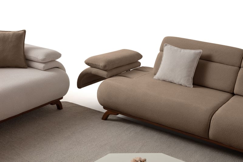 3-istuttava sohva Atelier Del Sofa Bonjo Walnut (246 x 81 x 97 cm) Latte - Latte - Huonekalut - Sohva - 3:n istuttava sohva