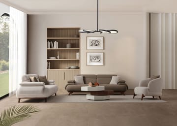 3-istuttava sohva Atelier Del Sofa Bonjo Walnut (246 x 81 x 97 cm) Maa - Maa - Huonekalut - Sohva - 3:n istuttava sohva