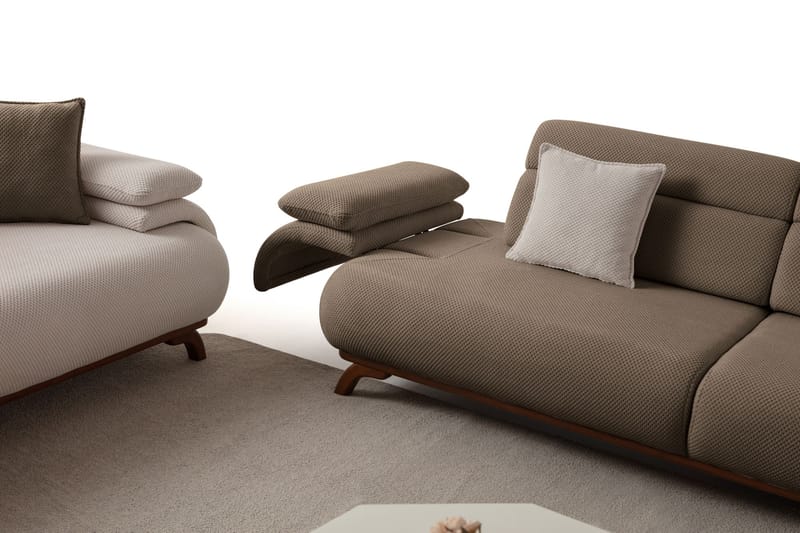 3-istuttava sohva Atelier Del Sofa Bonjo Walnut (246 x 81 x 97 cm) Maa - Maa - Huonekalut - Sohva - 3:n istuttava sohva