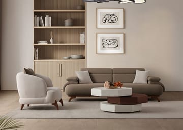 3-istuttava sohva Atelier Del Sofa Bonjo Walnut (246 x 81 x 97 cm) Maa - Maa - Huonekalut - Sohva - 3:n istuttava sohva