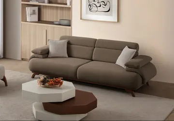 3-istuttava sohva Atelier Del Sofa Bonjo Walnut (246 x 81 x 97 cm) Maa - Maa - Huonekalut - Sohva - 3:n istuttava sohva