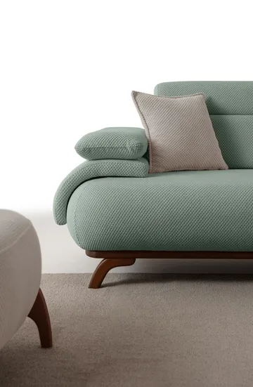 3-istuttava sohva Atelier Del Sofa Bonjo Walnut (246 x 81 x 97 cm) Sea Green - Merivihreä - Huonekalut - Sohva - 3:n istuttava sohva