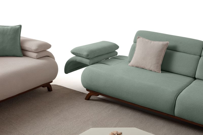 3-istuttava sohva Atelier Del Sofa Bonjo Walnut (246 x 81 x 97 cm) Sea Green - Merivihreä - Huonekalut - Sohva - 3:n istuttava sohva