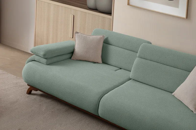 3-istuttava sohva Atelier Del Sofa Bonjo Walnut (246 x 81 x 97 cm) Sea Green - Merivihreä - Huonekalut - Sohva - 3:n istuttava sohva