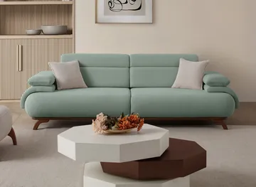 3-istuttava sohva Atelier Del Sofa Bonjo Walnut (246 x 81 x 97 cm) Sea Green - Merivihreä - Huonekalut - Sohva - 3:n istuttava sohva