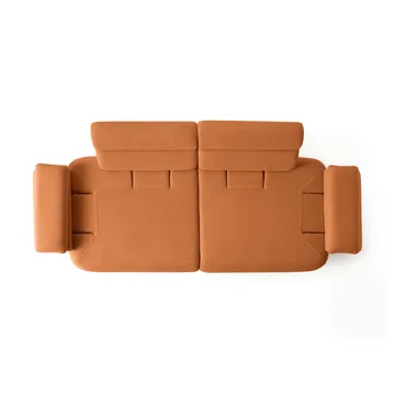 3-istuttava sohva Atelier Del Sofa Bonjo Walnut (246 x 81 x 97 cm) Tile Red - Tiilenpunainen - Huonekalut - Sohva - 3:n istuttava sohva