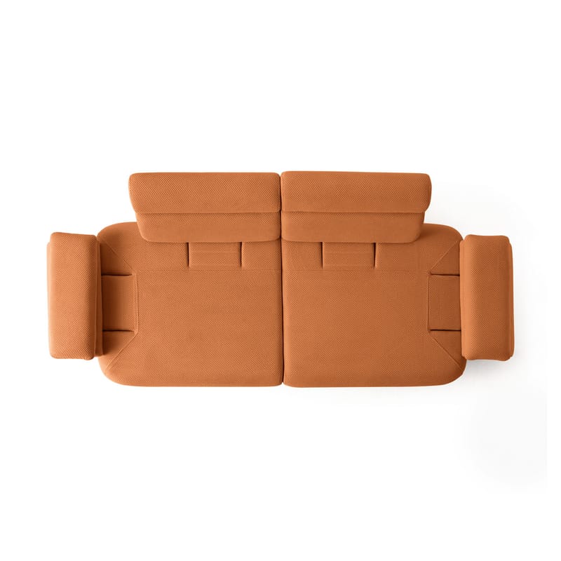3-istuttava sohva Atelier Del Sofa Bonjo Walnut (246 x 81 x 97 cm) Tile Red - Tiilenpunainen - Huonekalut - Sohva - 3:n istuttava sohva