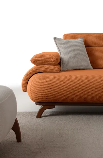 3-istuttava sohva Atelier Del Sofa Bonjo Walnut (246 x 81 x 97 cm) Tile Red - Tiilenpunainen - Huonekalut - Sohva - 3:n istuttava sohva