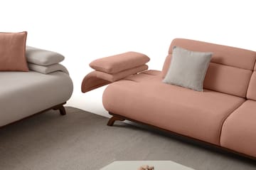 3-istuttava sohva Atelier Del Sofa Bonjo Walnut (246 x 81 x 97 cm) Puuteri - Puuteri - Huonekalut - Sohva - 3:n istuttava sohva