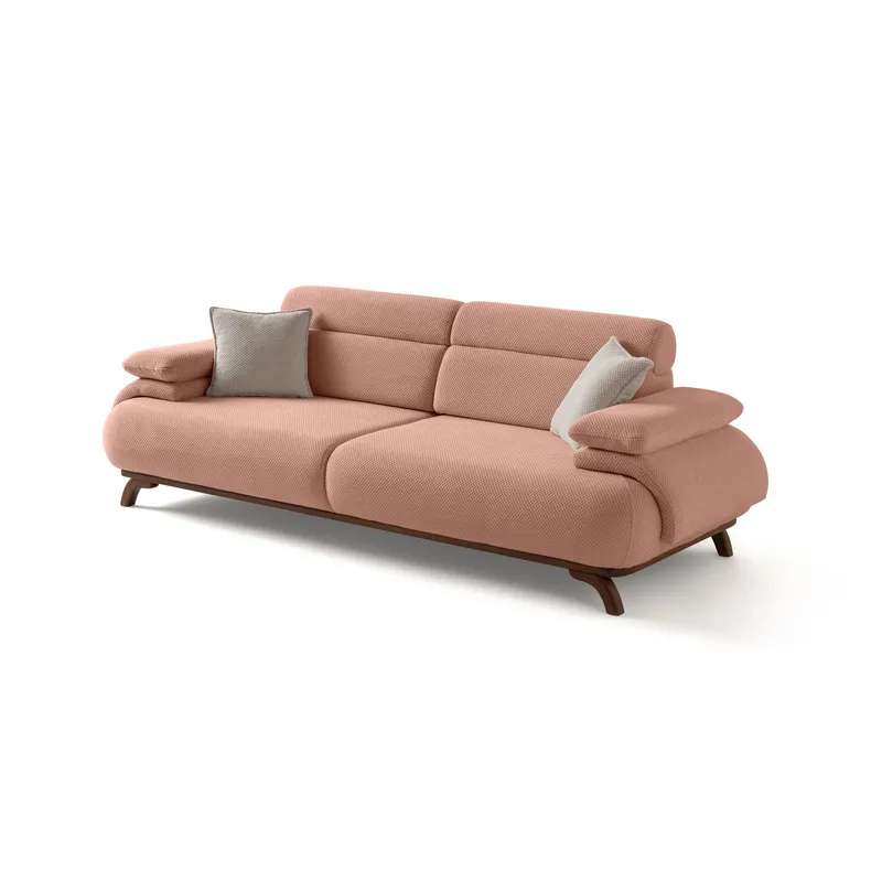 3-istuttava sohva Atelier Del Sofa Bonjo Walnut (246 x 81 x 97 cm) Puuteri, Puuteri