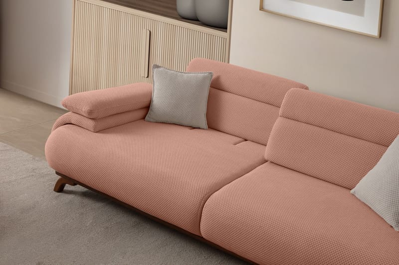 3-istuttava sohva Atelier Del Sofa Bonjo Walnut (246 x 81 x 97 cm) Puuteri - Puuteri - Huonekalut - Sohva - 3:n istuttava sohva