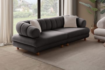 3-istuttava sohva Atelier Del Sofa Gloria (240 x 80 x 95 cm) Antrasiitti - Antrasiitti - Huonekalut - Sohva - 3:n istuttava sohva