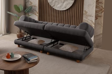 3-istuttava sohva Atelier Del Sofa Gloria (240 x 80 x 95 cm) Antrasiitti - Antrasiitti - Huonekalut - Sohva - 3:n istuttava sohva
