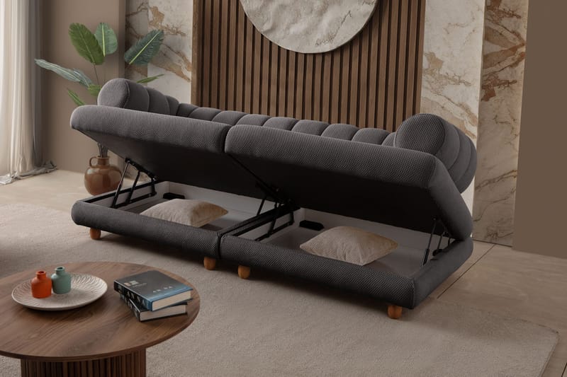 3-istuttava sohva Atelier Del Sofa Gloria (240 x 80 x 95 cm) Antrasiitti - Antrasiitti - Huonekalut - Sohva - 3:n istuttava sohva
