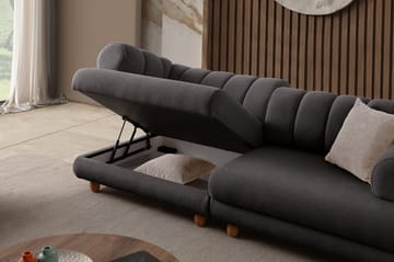 3-istuttava sohva Atelier Del Sofa Gloria (240 x 80 x 95 cm) Antrasiitti - Antrasiitti - Huonekalut - Sohva - 3:n istuttava sohva