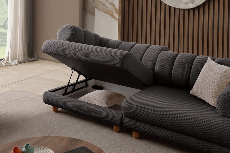 3-istuttava sohva Atelier Del Sofa Gloria (240 x 80 x 95 cm) Antrasiitti - Antrasiitti - Huonekalut - Sohva - 3:n istuttava sohva