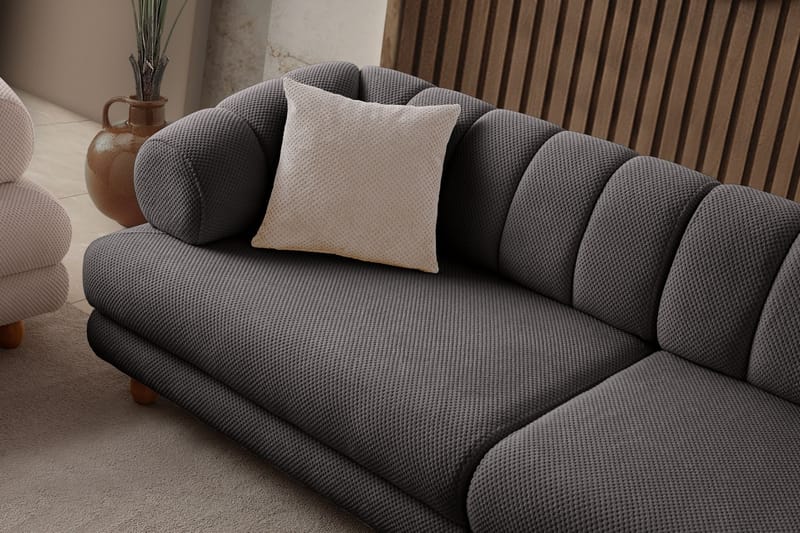 3-istuttava sohva Atelier Del Sofa Gloria (240 x 80 x 95 cm) Antrasiitti - Antrasiitti - Huonekalut - Sohva - 3:n istuttava sohva
