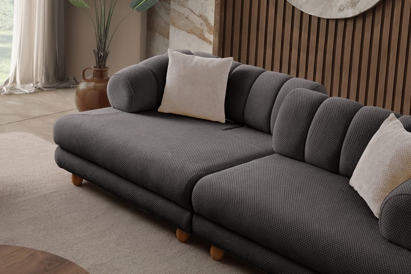 3-istuttava sohva Atelier Del Sofa Gloria (240 x 80 x 95 cm) Antrasiitti - Antrasiitti - Huonekalut - Sohva - 3:n istuttava sohva