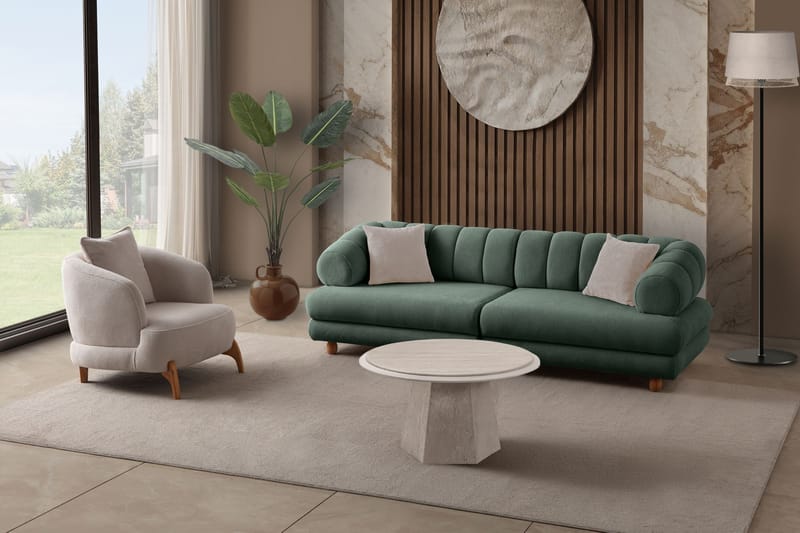 3-istuttava sohva Atelier Del Sofa Gloria (240 x 80 x 95 cm) Vihreä - Vihreä - Huonekalut - Sohva - 3:n istuttava sohva