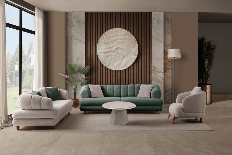 3-istuttava sohva Atelier Del Sofa Gloria (240 x 80 x 95 cm) Vihreä - Vihreä - Huonekalut - Sohva - 3:n istuttava sohva