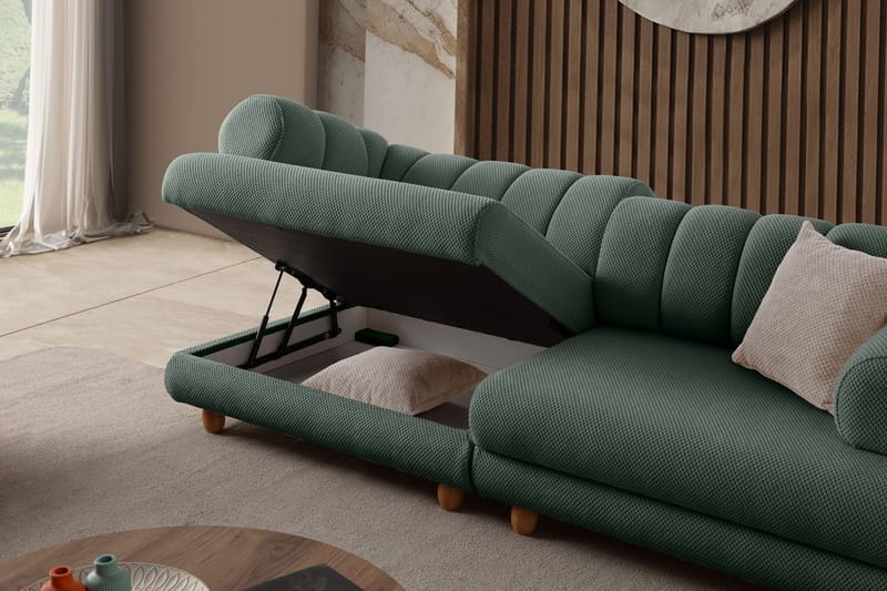 3-istuttava sohva Atelier Del Sofa Gloria (240 x 80 x 95 cm) Vihreä - Vihreä - Huonekalut - Sohva - 3:n istuttava sohva