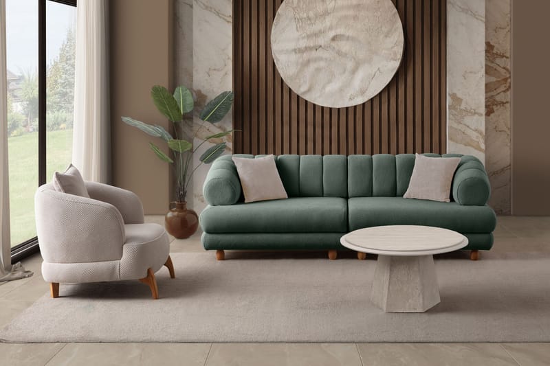 3-istuttava sohva Atelier Del Sofa Gloria (240 x 80 x 95 cm) Vihreä - Vihreä - Huonekalut - Sohva - 3:n istuttava sohva