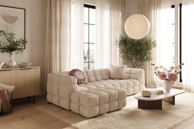 3-istuttava Sohva Elise divaanilla Vasemmalla - Beige - Huonekalut - Sohva - Divaanisohva