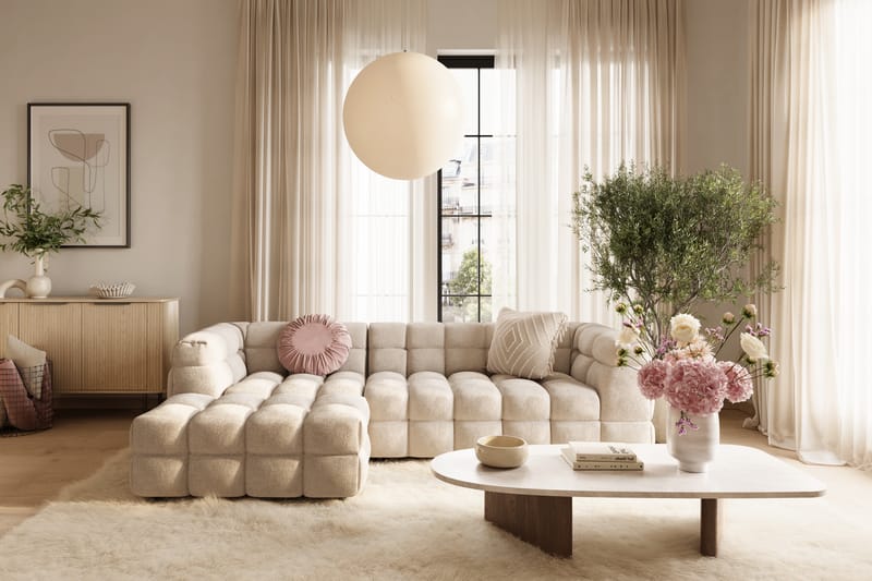 3-istuttava Sohva Elise divaanilla Vasemmalla - Beige - Huonekalut - Sohva - Divaanisohva