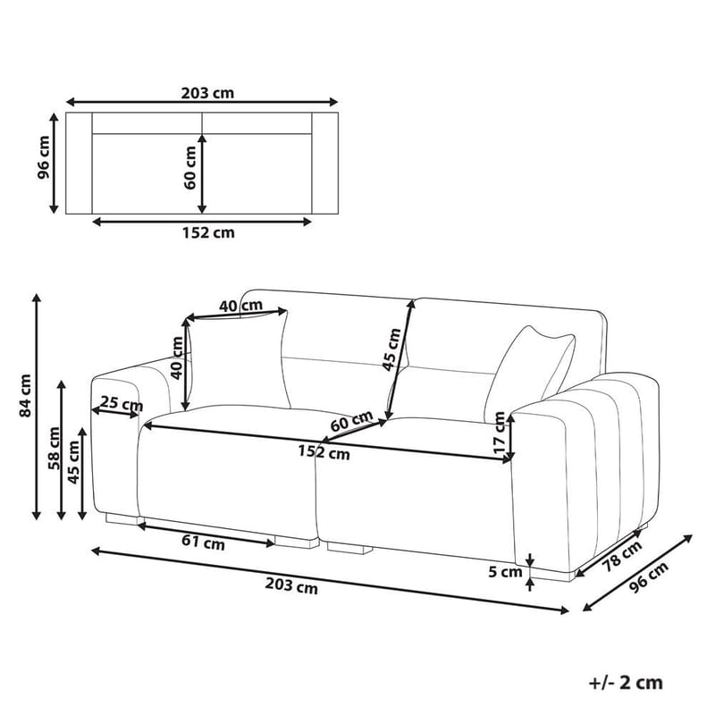 3-istuttava sohva Fauskan - Beige - Huonekalut - Sohva - 3:n istuttava sohva
