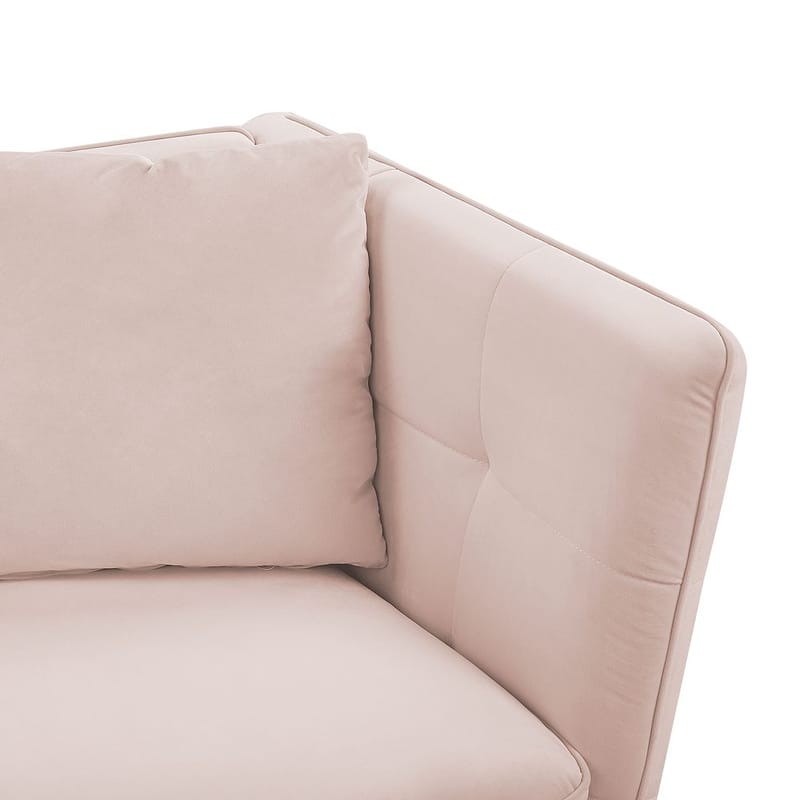 3-istuttava sohva Frederica - Vaaleanpunainen, Kulta/Sametti - Huonekalut - Sohva - 3:n istuttava sohva