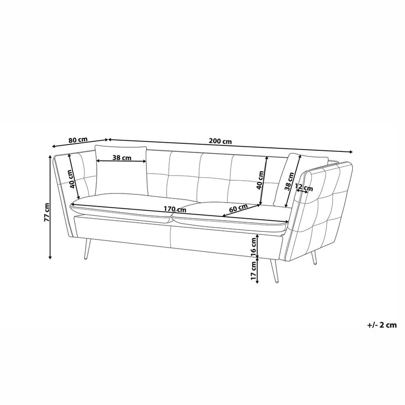 3-istuttava sohva Frederica - Valkoinen, kulta/Sametti - Huonekalut - Sohva - 3:n istuttava sohva