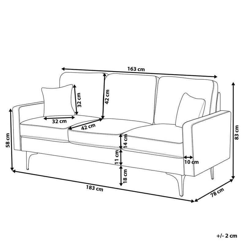 3-istuttava sohva Gavle - Beige, musta/Bouclé - Huonekalut - Sohva - 3:n istuttava sohva